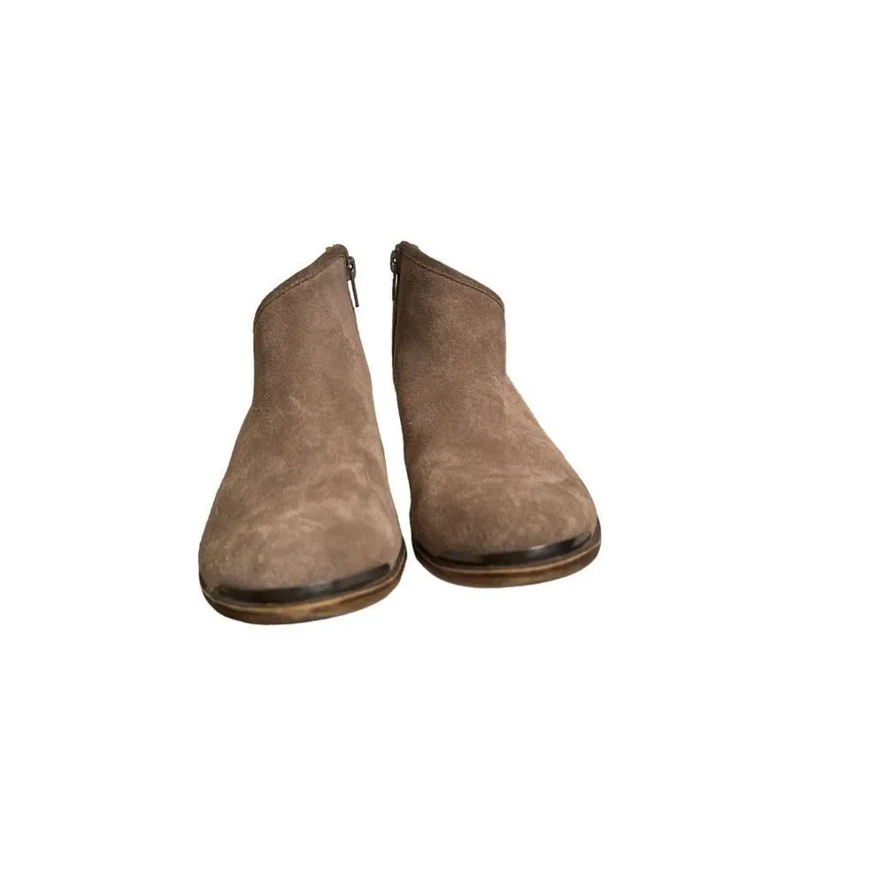 Lucky Brand Brekke suede slip on leather ankle booties sz 8 women’s - Picture 4 of 7